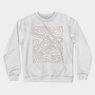Simple Minimalist Abstract Woby lines Earth Tones Pattern Crewneck Sweatshirt